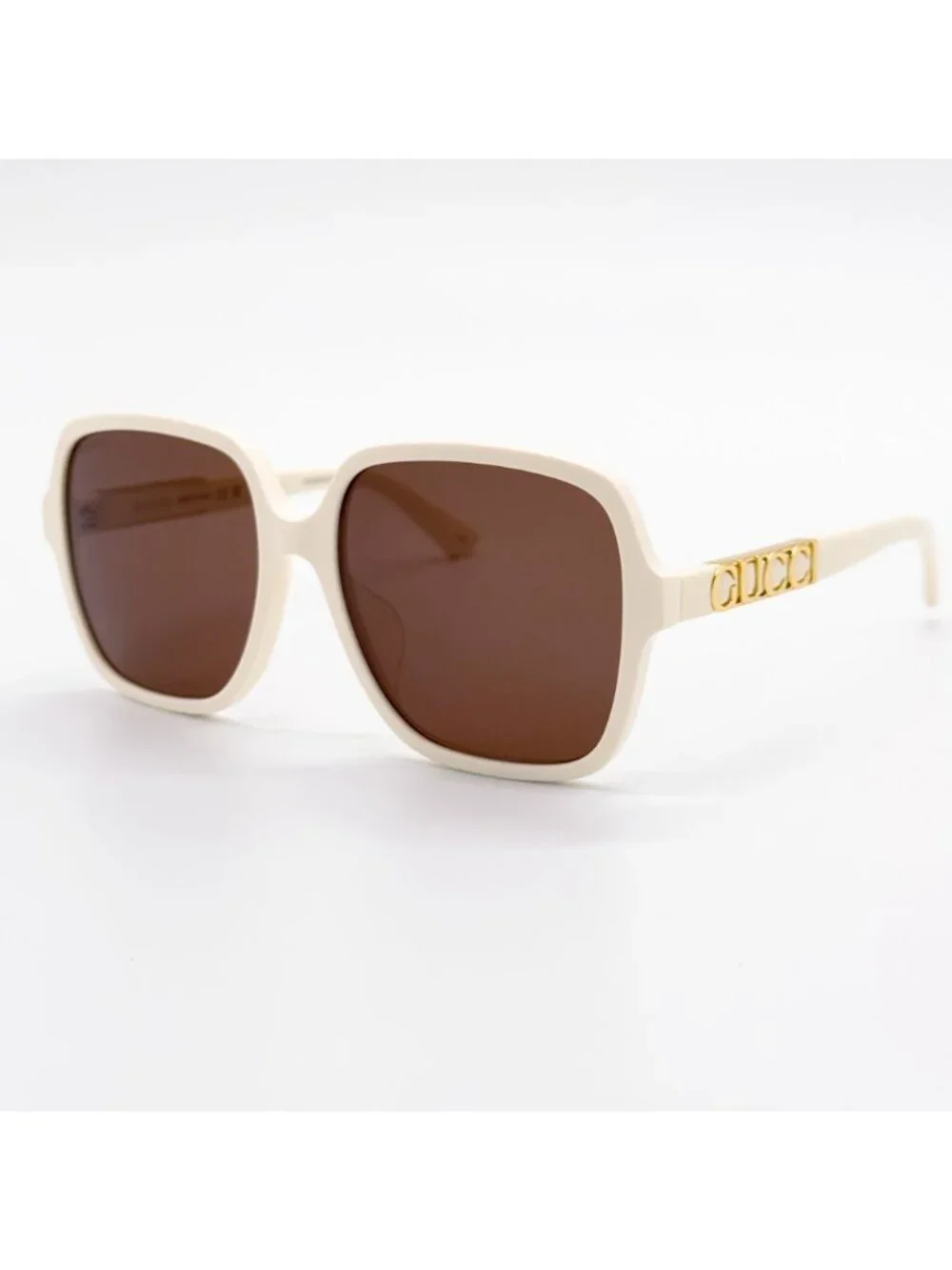 New Gucci White Brown Square Women Sunglasses GG1189SA 005
